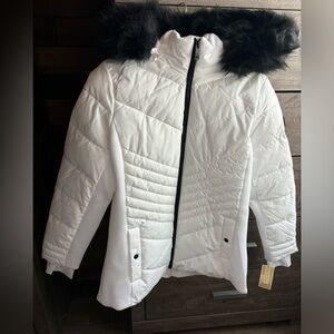 Michael Kors hooded puffer jacket faux fur